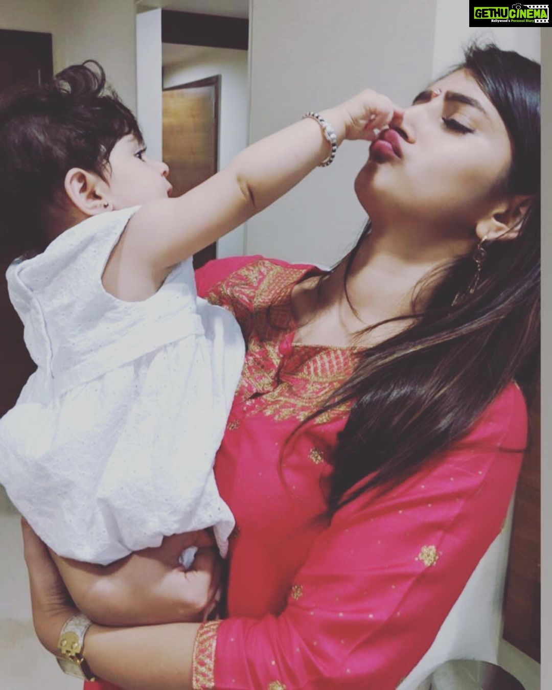 Sreeleela Instagram - Happy birthday AYRA baby๐ Youโre turning ONE today! Loads of love to my pumpkin, my rasgulla :p ๐๐