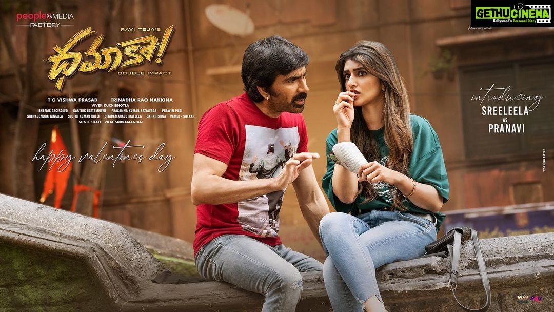 Sreeleela Instagram - 💥DHAMAKA💥 Introducing @sreeleela14 as ‘Pranavi’ from #Dhamaka on this #Valentinesday ✨ @RaviTeja_offl @vishwaprasadtg @TrinadharaoNak1 @KumarBezwada @peoplemediafcy @AAArtsOfficial @vivekkuchibotla @THEOFFICIALB4U @sujithkolli