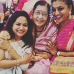 Sunitha Upadrashta Instagram – Me and @rojaselvamani garu with Sangeetha Saraswathi.. Susheelamma🙏🙏