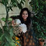 Sunitha Upadrashta Instagram - Finally got a chance to touch this divine flower called "Bramhakamalam"