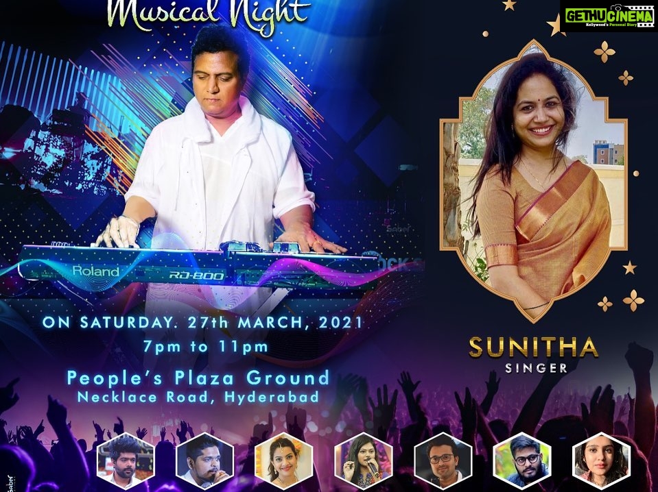 Sunitha Upadrashta Instagram - This Saturday at people’s plaza .. First ever musical live concert of Sri. Manisharma, a great composer of all times 😊 Super happy to be part of this event. Pls book your tickets on Book my show 😊