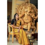 Surabhi Lakshmi Instagram – Yellow is capable of charming God.

Costum by: @julaha_archana_arun 
Makeup by: @abilashchicku 
Photography: @shemir_m @artechweddingteam