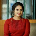 Surabhi Lakshmi Instagram - "Red has always been my colour because red stands out." Makeup & styling: @jo_makeup_artist Costume by: @alankaraboutique Photo courtesy: @vipinkattappana