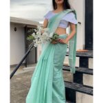 Surabhi Santosh Instagram – Warming up to teals in silver series at WWW.KAATHPUTLI.COM .
A colour of summer breeze .
A colour of gentle waves.
A colour of all that’s blissful. 
.
.
Shop for my look at  @kaathputli  and enjoy 10% extra #discount on orders above Rs.1500/- with my coupon code SURABHI10 valid till  August 31st 2020, can be availed by logged-in user.
.
.
.
Not applicable for discounted products and out of stock product.
📸: My dad♥️😁
#Kaathputli #kaathputliweaves #turquoise #summervibes #saree #sareelove #IndianGirl #offshouldertop #fashionfusion #CroptopandSaree