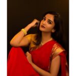 Surabhi Santosh Instagram - The Lady in Red♥️ #GoddessWithin #RedSaree #SareeLove #IndianWoman #quintessentiallyIndian @sharjinusman Photography Coordinated by @jpcastinghouse