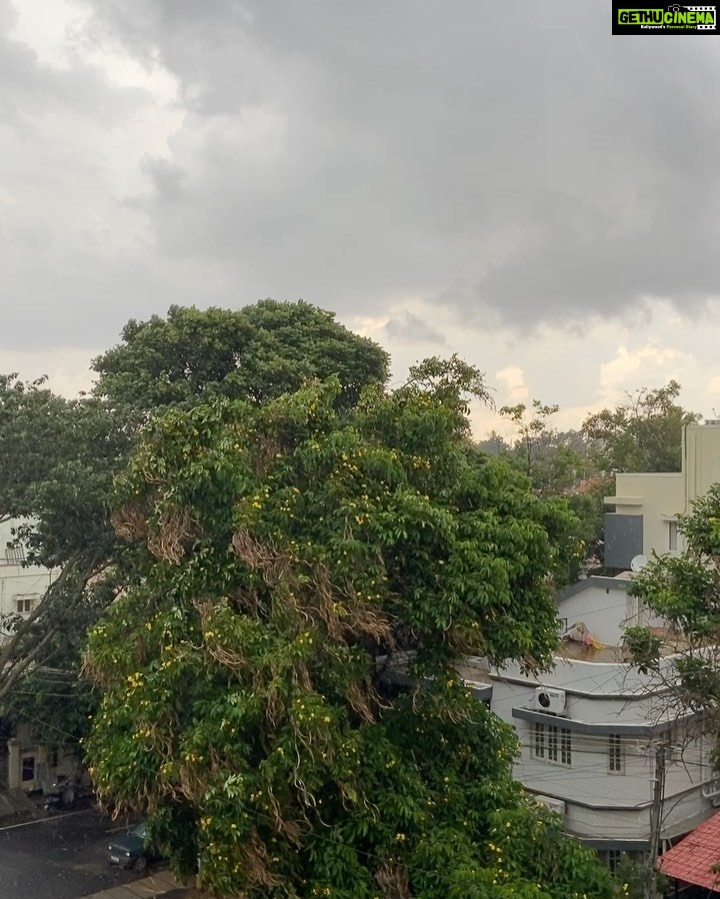 Surabhi Santosh Instagram - It rains, it pours in all its might just to get wiped away by the ever-shining sun and then Mother Earth surprises us with the colors that paints over the gloominess that once was. #Nature teaches us yet again, to be patient, wait out the storm and see the magic π Pic 4 to 1- taken in a span of 3 hours. #NatureInAllItsGlory #MagicOfNature #SilverLinings #Rain #Storm #SunShinesBright #Rainbow #SmallJoys #Bangalore #Bangloreweather My Home Exhibition
