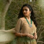 Surabhi Santosh Instagram - Only when we have been lost in the depths of our minds do we begin to discover our true selves and yet, only a few do it because it takes a brave-heart to venture into the woods. . Photography @rajeesh_tk Styling and design @zoya__joy Makeup @swathi.jagannath.1 . . #IntotheWoods #conceptphotography #lostandfound #tobefound #nature #warmth #goldish