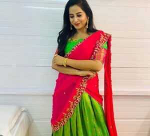Swathi Deekshith Instagram - ❤️ .
.
.
.
.
Styled by my lovely @impriyankasahajananda
Costume by @feathersbtq 
Jewellery @kushalsfashionjewellery