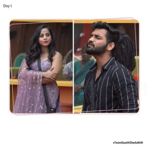 Swathi Deekshith Instagram - They've done their best to impress #SwathiDeekshith. . First day was a #FunDay for Swathi. . Styled by @impriyankasahajananda . Outfit @lekhareddycouture . Jewellery @kushalsfashionjewellery . . #TeamSwathiDeekshith #SwathiDeekshith #BiggBoss4Telugu #StyledbyPriyankasahajananda #BiggBossTelugu4 #BiggBoss #Swathi #Deekshith #SuppprtSwathiDeekshith