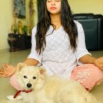 Swathi Deekshith Instagram - While i meditate🧘‍♀️ #kizzydog #love #dogsofinstagram #pomeranian