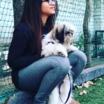 Swathi Deekshith Instagram - Throw back to My lil boy’s day out pictures!guess my boy had fun time watching cricket ..!! He is Looking forward to play soon ..😅🐶 #bujjiwhiskey😍 The Street