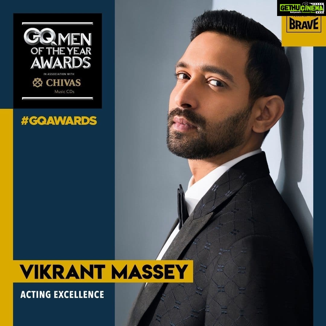 Vikrant Massey Instagram - Moments like these make the journey worthwhile! 😇 Thank you #GQAwards for this acknowledgment. #Repost @gqindia ... Introducing our 2021 #GQAwards winners: Award for Acting Excellence: @vikrantmassey Breaking away from tropes and convention, Vikrant Massey’s characters are located within a refreshing, modern milieu — his roles often imbued with equal parts of hope and frailty. He is prolific and versatile, displaying a depth and range that are all too rare. 📸 @manasisawant *** #VikrantMassey #GQMOTY2021 #MenOfTheYear #Winner #Actor #Bollywood #Movies #chivasindia @chivasindia