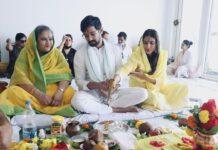 Vikrant Massey Instagram - ✨ With my human-modak & better-half 😇✨ #FeelingYellow @aamnamassey @sheetalthakur PS: Not yet married. Please reserve your wishes. 😂🙏🏽 Somewhere In My World