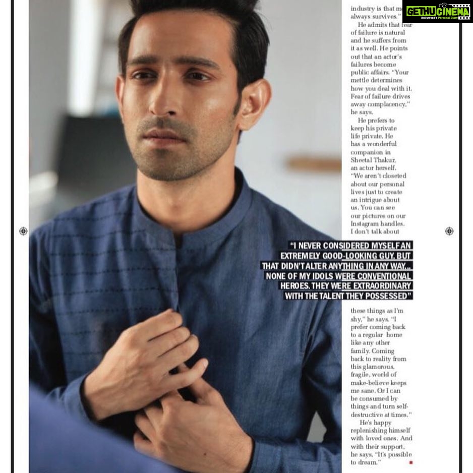 Vikrant Massey Instagram - โจ Thank you @filmfare, @ashwini_dee & @jiteshpillaai for this opportunity ๐๐ฝ โจ I remember when I used to visit my neighbourhood salon (read: เคจเค) I would always daydream of featuring in one of these one fine day . . Thank you for helping me realise this dream. ๐๐ฝ . . The online version of the complete interview is in my bio. Hope you guys enjoy reading it. ๐๐ฝ @theitembomb @suchijaggi @media.raindrop