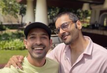 Vikrant Massey Instagram - ✨ Aur yeh bhi mile humein kal 😍💜 Aapko bahut miss kiye hum Guddu Bhaiya. See you again, soonest!!! ✨ @alifazal9