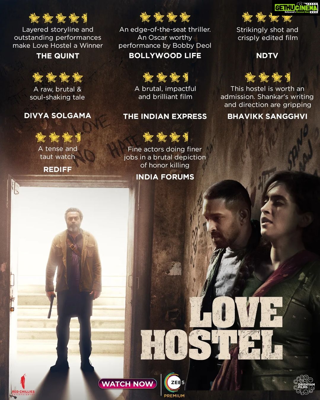 Vikrant Massey Instagram - Love is always powerful & compelling, here's proof. Watch #LoveHostel, streaming now, exclusively on #ZEE5. @iambobbydeol @sanyamalhotra_ @shanksthekid @gaurikhan @mundramanish @_GauravVerma @guptaaraghav @Red ChiliesEnt @drishyamfilms @ZEE5 @zeemusiccompany