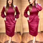 Zareen Khan Instagram - Dress - @parul_j_maurya Earrings - @madiha.jaipur Shoes - @zaraindiaofficial Styled by - @trishadjani #AboutLastNight #ZareenKhan