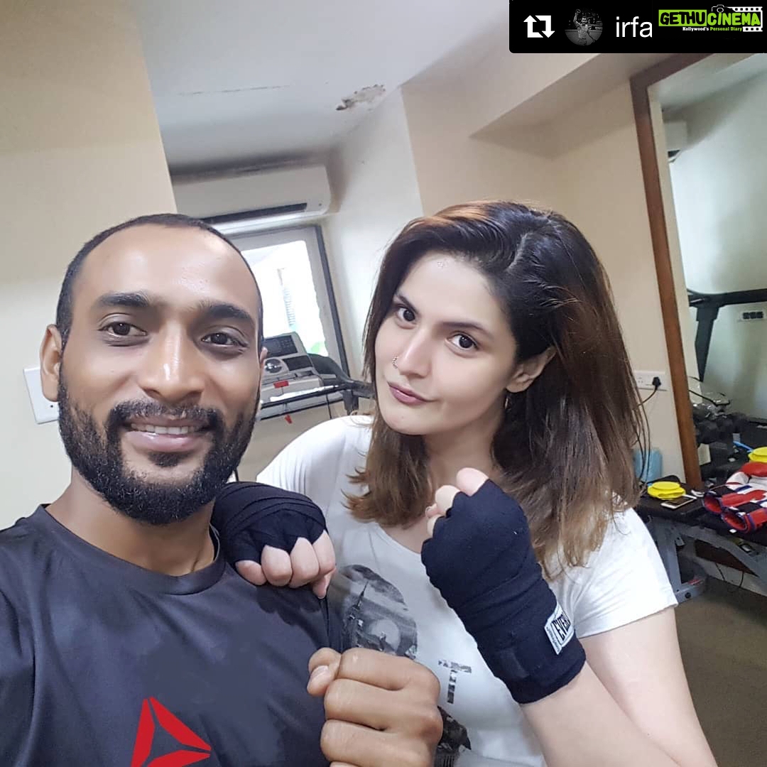 Zareen Khan Instagram - Just Another day of some Boxing n Kicks ... Thank u @irfanikkhan for being so patient with me on this journey. #NewBeginnings #MixedMartialArts #MMA #StressBuster #ZareenKhan #StrongIsSexy