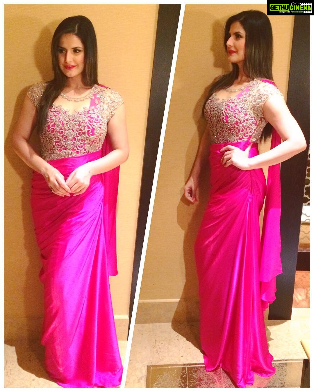 Zareen Khan Instagram - Wearing this beautiful Saree gown by @sonaakshiraaj ✨✨✨ #AboutLastNight #WeddingTimes #Antalya #TravelDiaries