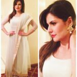 Zareen Khan Instagram - Wearing this elegant Mint Green and Gold Anarkali By Fatma Shaikh & these beautiful earrings by Shillpa Purii for an event in Raipur ✨✨✨ #AboutLastNight @fatmashaikh88 @shillpapuriidesignerjewellery @instagladucame