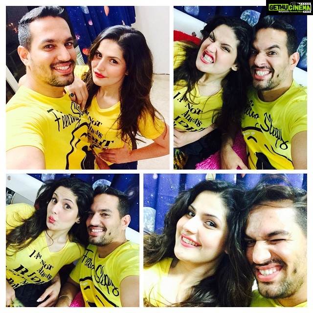 Zareen Khan Instagram - Happiest Birthday to my most fav person @rickysachdev 🎉🎊🎈🎁🎂🍻💃 God bless u 👼 Love you loads ❤️😘 #Happy #Birthday #BFF #Crazy #yellow #PartnerInCrime #Dubai #MissU