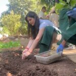 Zareen Khan Instagram - One of the most interesting activities I have ever indulged in was this farming session today. The Edible Garden at @woodsatsasan grows organic vegetables and with the help of their horticulturist BHAGWAN Ji , I planted brinjal plants there. Growing your own vegetables and herbs is not only a sustainable practice, but it’s also very therapeutic in nature as I discovered today. Here’s to new experiences and new discoveries in 2021 ! #Farming #FarmLife #FamilyVacation #TravelWithZareen #TravelDiaries #HappyHippie #NatureAddict #SasanGir #Gujarat #IncredibleIndia #ZareenKhan Woods at Sasan