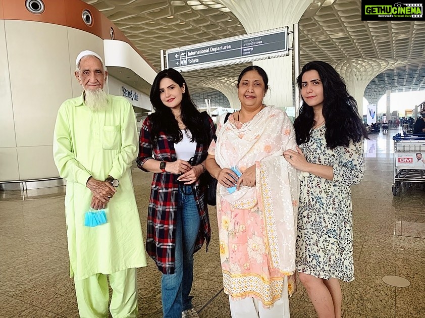 Zareen Khan Instagram - Let the celebrations begin 🎉🧿 Here we come @woodsatsasan ! #BirthdayCelebrations #SanaKaBirthday #FamilyVacation #TravelDiaries #TravelWithZareen #FirstFlightAfterLockdown #HappyHippie #ZareenKhan Terminal 2 Chatrapati Shivaji Terminal Mumbai