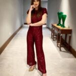 Zareen Khan Instagram - 🍒 Jumpsuit - @meraki_couture1 Jewellery - @adiaraqueenjewelry HMU - #SanaKhan Styled by @hitendrakapopara Assisted by @sameerkatariya92 #EventReady #AllThatGlitters #ZareenKhan