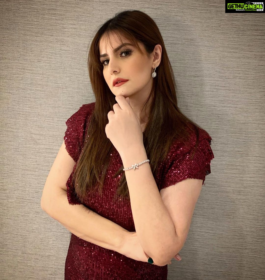 Zareen Khan Instagram - 🍒 Jumpsuit - @meraki_couture1 Jewellery - @adiaraqueenjewelry HMU - #SanaKhan Styled by @hitendrakapopara Assisted by @sameerkatariya92 #EventReady #AllThatGlitters #ZareenKhan