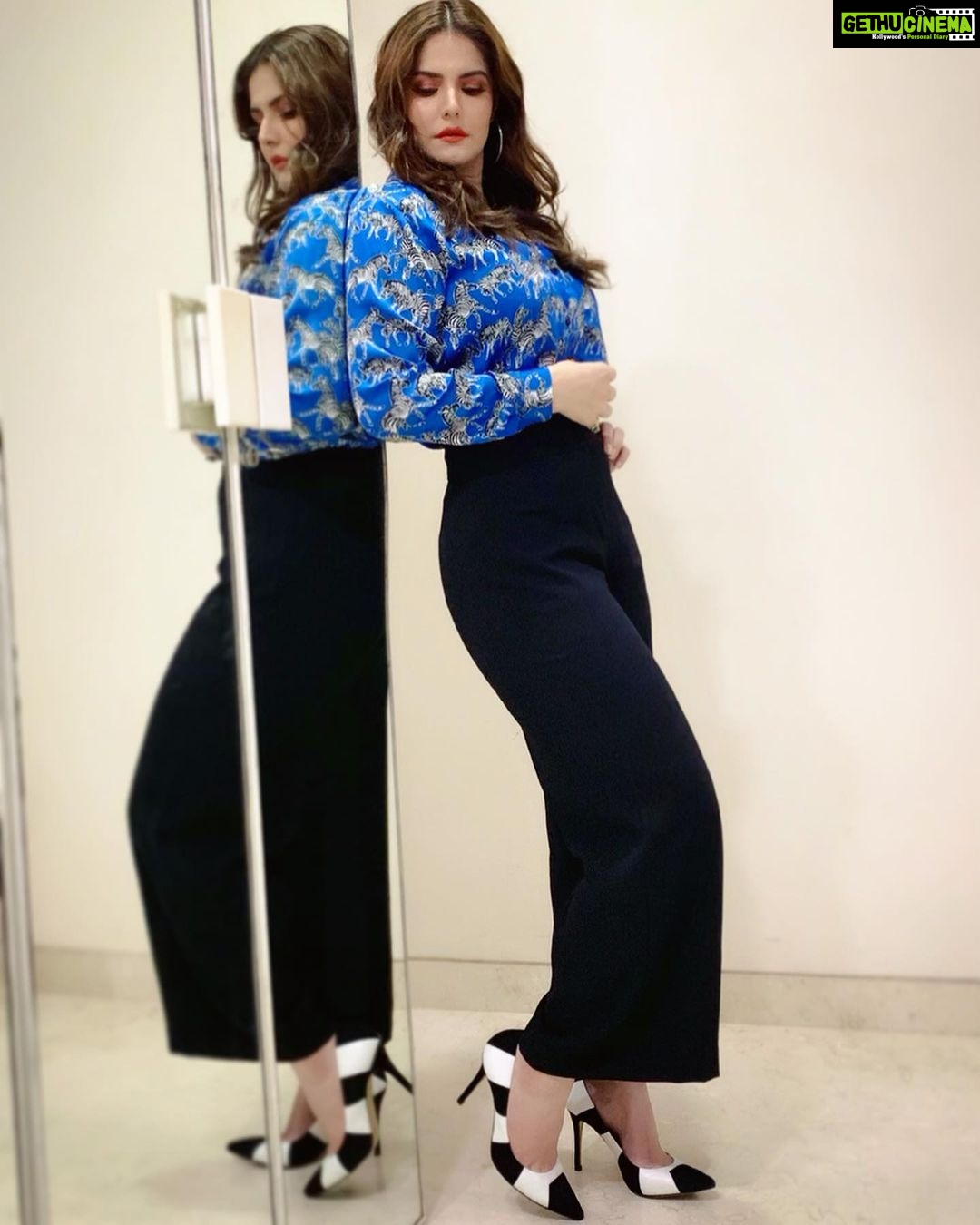 Zareen Khan Instagram - 🦓 Top and pants: @zaraindiaofficial Shoes: @lkbennettlondon HMU - @rishabskhanna Styled by @trishadjani #AboutLastNight #MovieScreening #ZareenKhan
