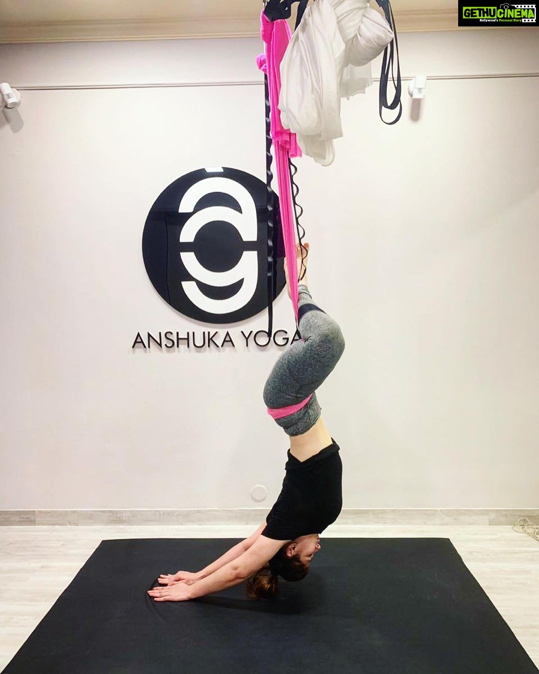 Zareen Khan Instagram - 🧘🏻♀️ #MondayMotivation #Inversions #UpsideDown #Yoga #Stretch #ZareenKhan @anshukayoga