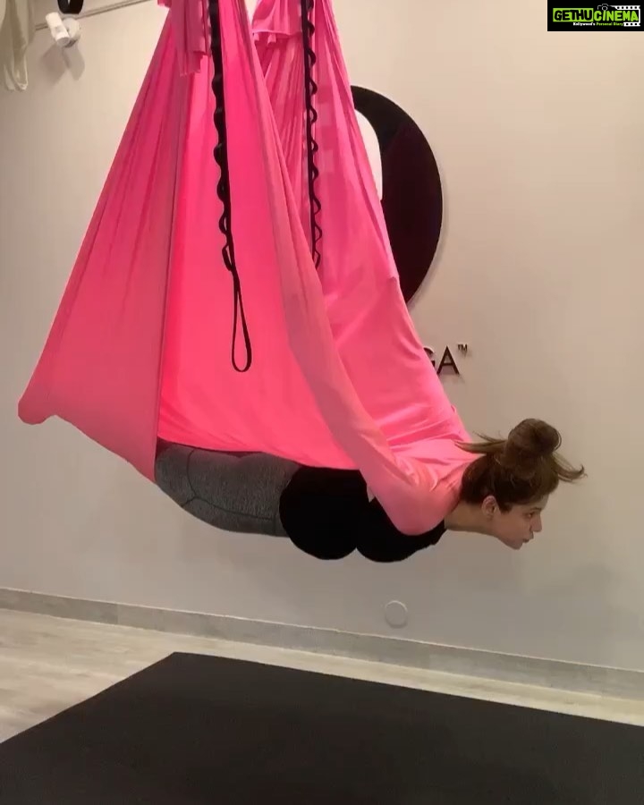 Zareen Khan Instagram - Just hanging out at @anshukayoga 🧘🏻♀️ #MondayMotivation #Yoga #YogaGirl #AerialYoga #FlyFit #ZareenKhan
