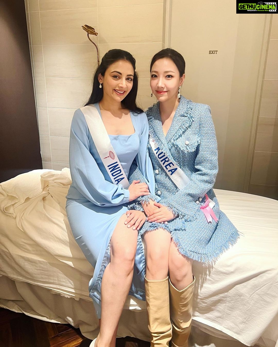 Zoya Afroz Instagram - Matching with Miss Korea 💙🦋 At @wa.spa.jp - Courtesy, respect, and excellent service. That is the Japanese hospitality concept of omotenashi. A unique spa experience that can only be found in Japan. I had a wonderful massage experience at the WaSpa Thankyou @missinternationalofficial @missparis_tokyo for this experience and for pampering all the girls 💙 #WASPA #japanesespa #spa
