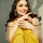 Zoya Afroz Instagram - A unique land of vibrant colours, breathtaking landscapes and rich history, India is truly unlike any other. it’s an honour for me to represent my country INDIA on an international stage - @missinternationalofficial and represent this unique land from my perspective 💛🇮🇳 December 13th here I come ✨ Photographer: @rahuljhangiani Makeup : @khusrofarzana Hair : @varshathapa_makeup_hair Outfit : @studybyjanak @vandymehra Jwellery by : @agsjewellery Styled by : @lakhanisana