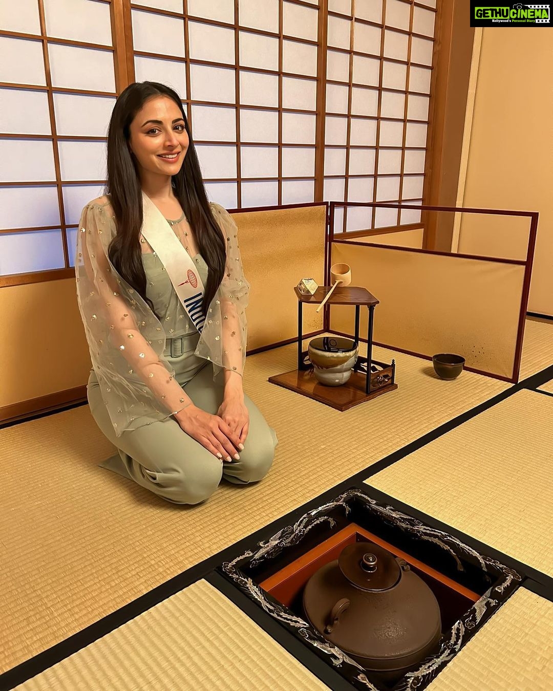 Zoya Afroz Instagram - At The Japanese tea ceremony - (茶道, sadō or chadō, lit. "the way of tea" or 茶の湯, chanoyu) is a Japanese tradition steeped in history. The green tea was prepared in a ceremonial way in a traditional tearoom with tatami floor. Beyond just serving and receiving tea, one of the main purposes of the tea ceremony is for the guests to enjoy the hospitality of the host in an atmosphere distinct from the fast pace of everyday life. I am so happy to be learning so much about the Japanese culture! @missinternationalofficial #japan #japaneseculture #tradition #teaceremony🍵 #CheerAllWomen #60thMissInternational #BeautiesForSDGs Tokyo, Japan