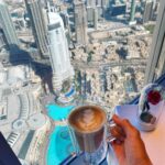 Zoya Afroz Instagram - Cappuccino with a view please 😍 #coffeeaddict #foodstagram #bhurjkhalifa #atthetop #dubai #travelphotography Burj Khalifa By Emaar