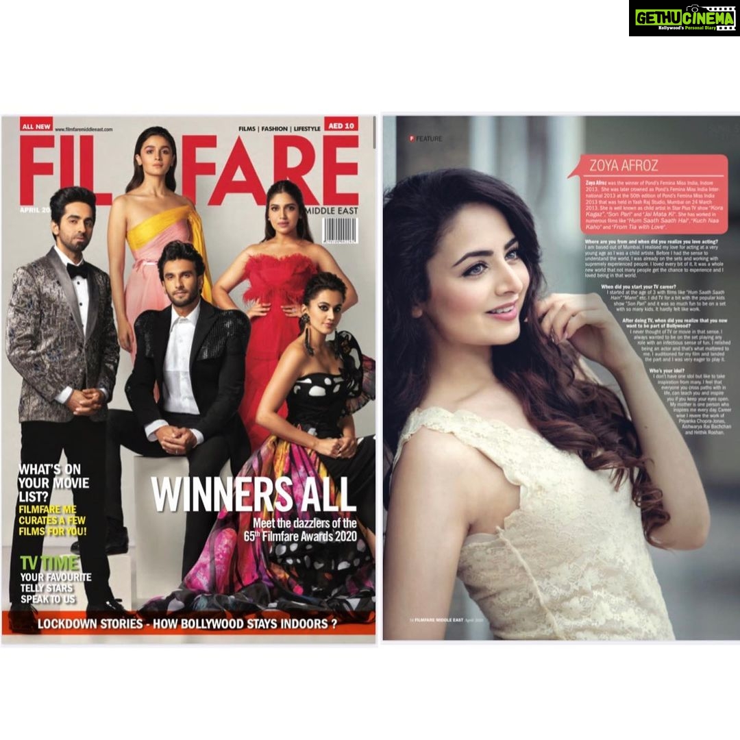 Zoya Afroz Instagram - Filmfare Middle East April 2020 ❤️ ⠀⠀⠀⠀⠀⠀ Thank you @filmfareme @filmfare @harshit_vohra1 @manjuramanan
