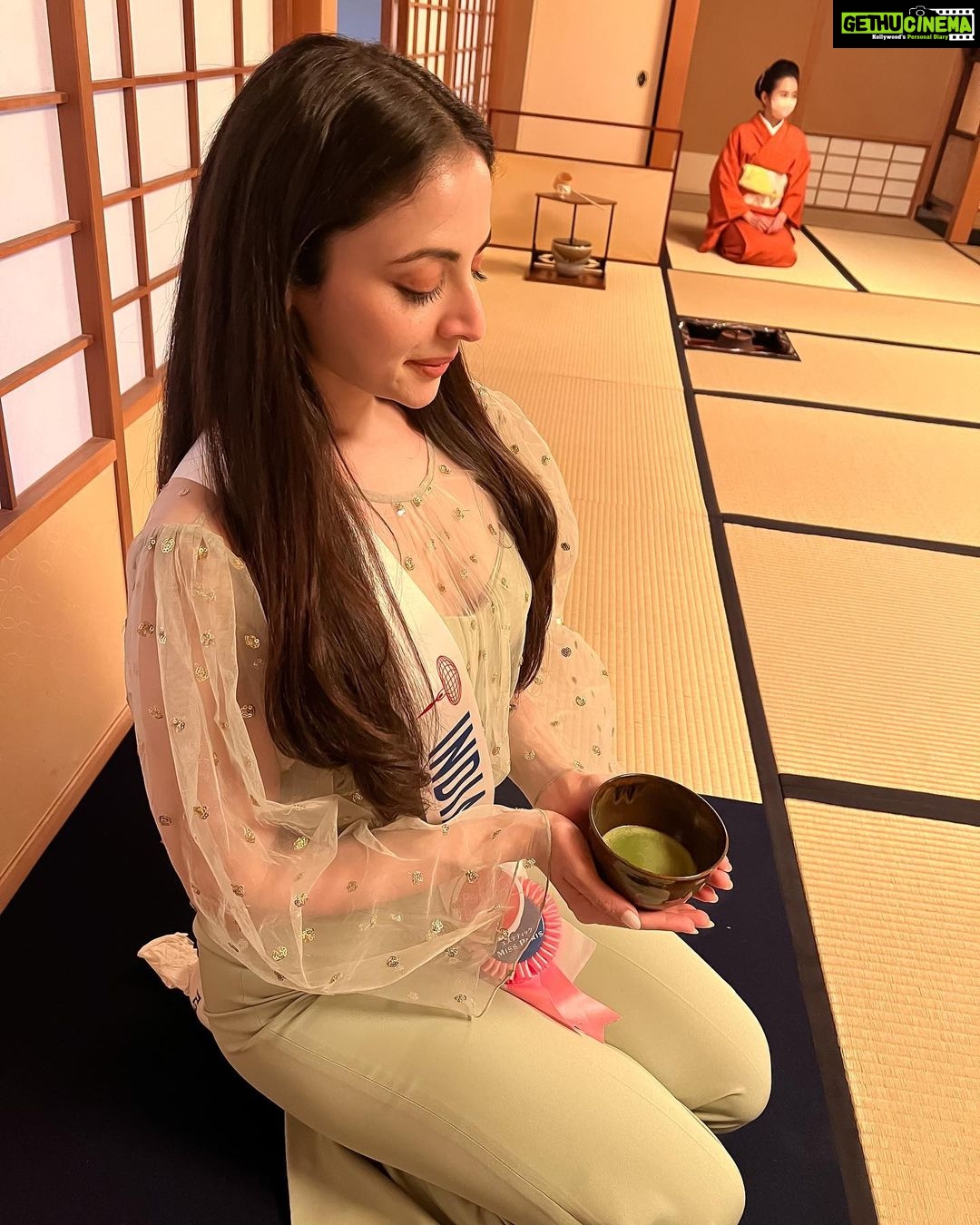 Zoya Afroz Instagram - At The Japanese tea ceremony - (茶道, sadō or chadō, lit. "the way of tea" or 茶の湯, chanoyu) is a Japanese tradition steeped in history. The green tea was prepared in a ceremonial way in a traditional tearoom with tatami floor. Beyond just serving and receiving tea, one of the main purposes of the tea ceremony is for the guests to enjoy the hospitality of the host in an atmosphere distinct from the fast pace of everyday life. I am so happy to be learning so much about the Japanese culture! @missinternationalofficial #japan #japaneseculture #tradition #teaceremony🍵 #CheerAllWomen #60thMissInternational #BeautiesForSDGs Tokyo, Japan