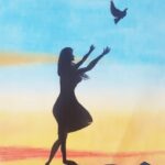 Harika Narayan Instagram – Let her soul fly into the world of peace💙
.
.
.
.
#oilpastelpainting #stressbuster #quarantinelife #newhobby