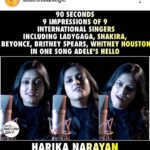 Harika Narayan Instagram - #latepost I thank you all for the love and appreciation showered on my version of Adele's Hello song. Overwhelmed with the response♥️ do watch if you haven't yet. link in bio