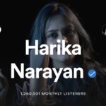 Harika Narayan Instagram - 1 Million+ monthly listeners on Spotify🤩🔥💃🥳💕🧿💫 Thank you for all the love and support💕 #Grateful 💫 #spotify #spotifyindia #playbacksinger #harikanarayan