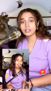 Haripriya Instagram - Being a huge @arianagrande fan i had to cover this one 💜 - hariana prande 
.
. 
.
Programmed myself
God is a woman from sweetener #popmusic
#godisawoman #arianagrande #hbdariana #sweetener #haripriya