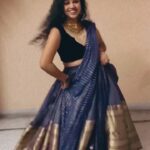Manisha Eerabathini Instagram - The song & the outfit made me 🙈🤷🏻‍♀️ Jewelry: @petalsbyswathi Skirt & Dupatta: @kowshiki_couture Hyderabad