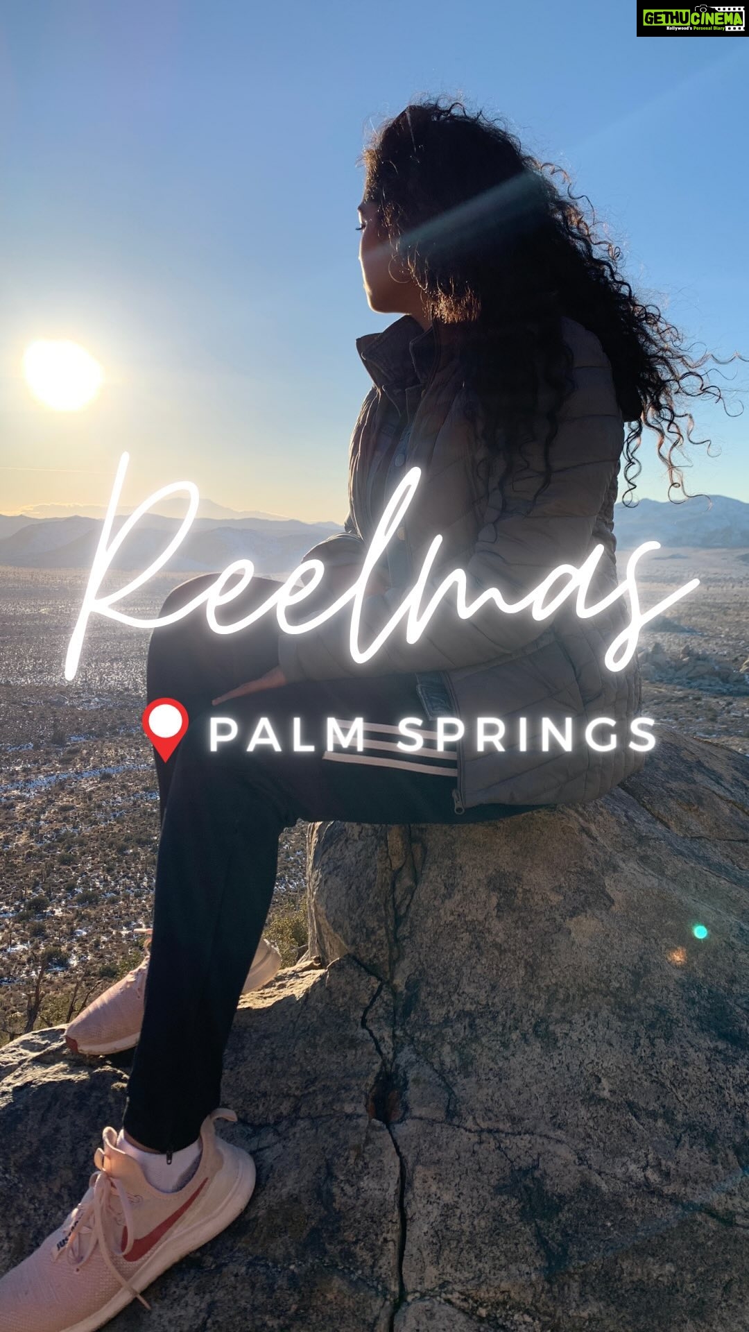 Manisha Eerabathini Instagram - #Reelmas 🎄 📍 Palm Springs 📍 Joshua Tree National Park This trip is super special to me because this is where I was when I released my first ever original, Naalo Thapana. The song was my baby that I worked on for a year and I remember waking up so nervous when it was time to release. Naalo Thapana reminds me of what I am capable of and it honestly surprises me every time that I came up with all of that myself. Of course, thank you to @robbierosenlive @kittuvissapragada @tj3xmusic @harikanthgunamagari @sunielg for bringing it all to life 🙏🏻 Following the most meticulously planned Hawaii trip, we went to Palm Springs with absolutely no plan. We went to Joshua tree for half a day, it ended up raining most of the week & we realized there wasn’t much to do in Palm Springs except golfing. So we decided to learn how to golf and got yelled at by multiple people because we had no idea what we are doing. It was honestly a fail of a trip but we laughed through it all - sometimes the best memories come from spontaneity ❤️ Thank you @jagsonbass for this cool lo-fi version of Naalo Thapana! Programming & Mix: @jagsonbass Vocals: @manisha.eerabathini If you made it all the way down here, leave a 🎄 down below and I’ll respond! Palm Springs, California