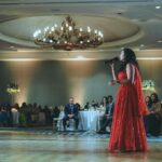 Manisha Eerabathini Instagram - Thanks for the love on the wedding vlog! If you haven’t watched it yet, go check it out on my YouTube channel 📷 Here are photos from the last event - the reception 💃🏻🎊 Outfit & Styled by: @mr.i.sh Jewelry: @ganeshcollections09 Orlando, Florida