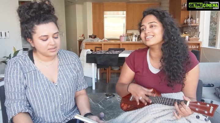 Manisha Eerabathini Instagram - My friend Sindhu and I made a random song one fine day - makes me smile every time 😃 #FeltCuteMightDeleteLater #Sweet&Spicy Emeryville, California
