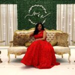 Manisha Eerabathini Instagram - Thanks for the love on the wedding vlog! If you haven’t watched it yet, go check it out on my YouTube channel 📷 Here are photos from the last event - the reception 💃🏻🎊 Outfit & Styled by: @mr.i.sh Jewelry: @ganeshcollections09 Orlando, Florida
