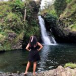 Manisha Eerabathini Instagram - This was one of my favorite parts of our trip - swimming in this pocket of water we stumbled upon on our way to Hana. The waterfall was just the cherry on top 😍 #Throwback #Maui #Hawaii Road To Hāna