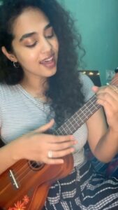 Manisha Eerabathini Instagram - 👀🥰 #KaatukeKaanule Chords: A# C A# Am D D D C