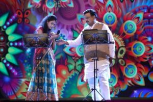 Ramya Behara Instagram - I'm unable to put the pain and void In my heart into words
Whenever I stood beside balu sir on stage,all I could feel was immense gratitude and I used to silently thank God for those moments. but how badly I wish there were more moments with him
The way he sang,spoke,cared for everyone,shared his experiences with a twinkle in his eyes,and above all,the way he was passionate about life and music was so inspiring..
There is no one like you nor will there be anyone like you sir
Though there is a numbing pain in our hearts,  may we celebrate your Vibrant and Victorious life and carry forward your legacy
Thankyou for making this world a better place with your divine voice and presence ❤
We love you forever ❤🌟